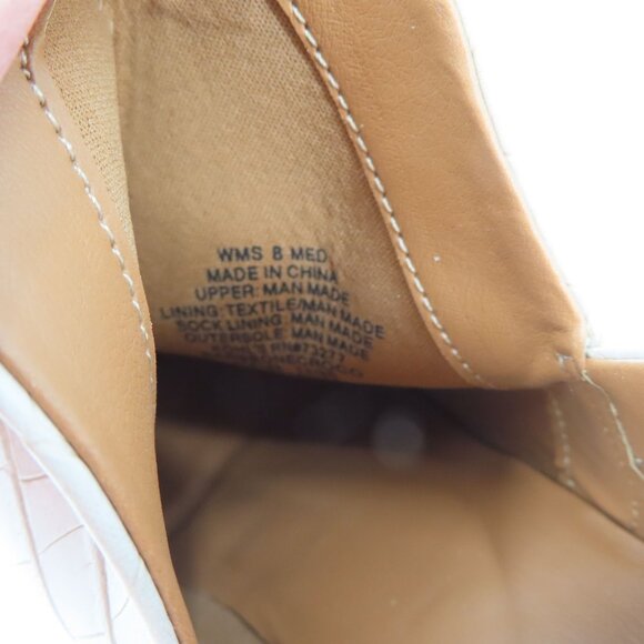 SO Womens 8 BARB Bone Croco Faux Leather Cut Out Ankle Booties Boots NEW in Box - Picture 7 of 12